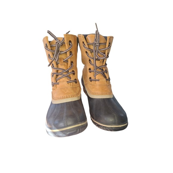 Sorel Slimpack III Womens Size 8 Shoes Brown Leather Lace Up WP Ankle Boots - Picture 5 of 7